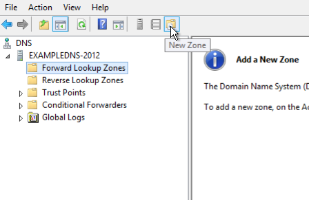 Screenshot 13: creating a forward lookup zone