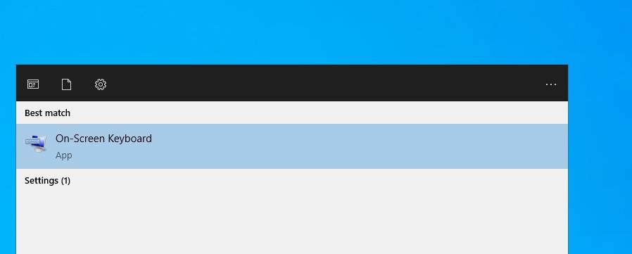 Type "On-Screen Keyboard"