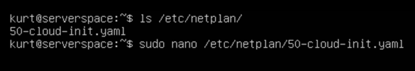 Open the netplan configuration file