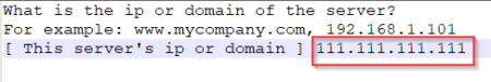 Installing Seafile Cloud Storage: Enter the IP address