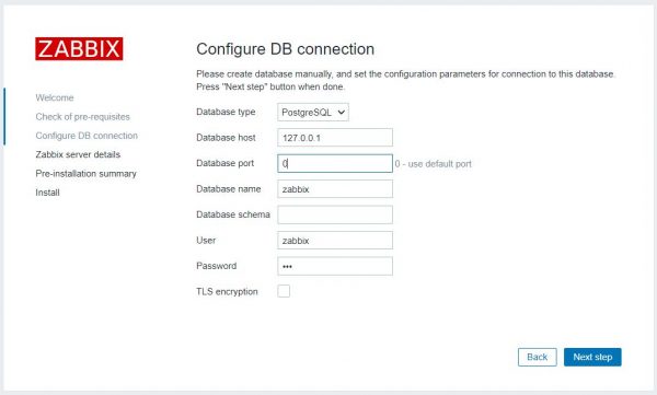 Database settings