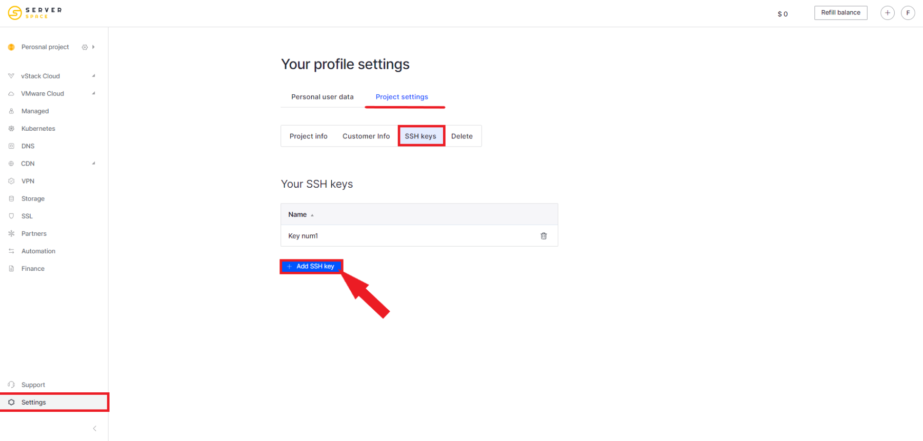 Adding new SSH key US