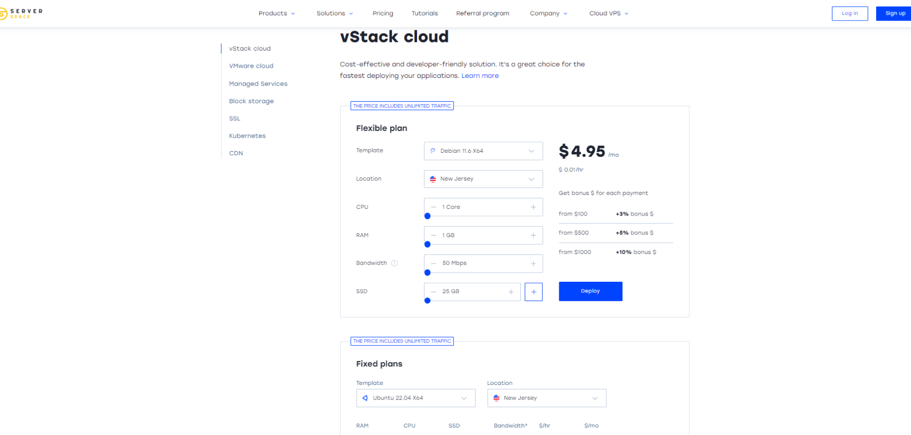 US Pricing on main site