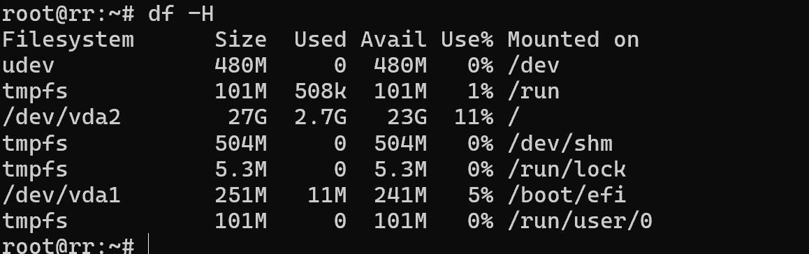 Disk space