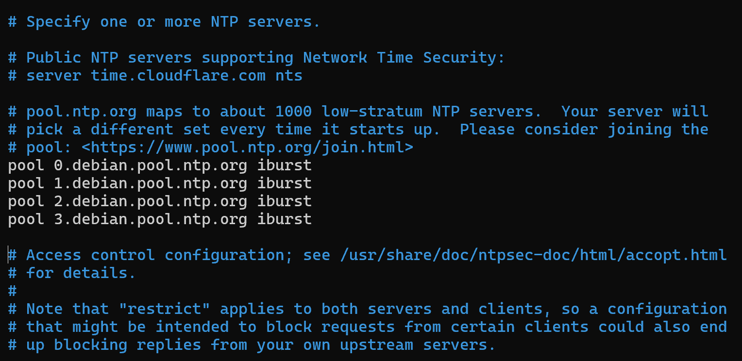 NTP configuration