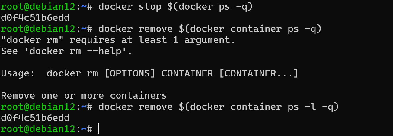 Remove container