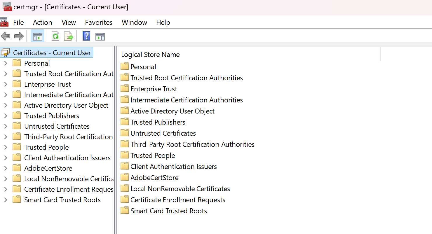 List pf certificates