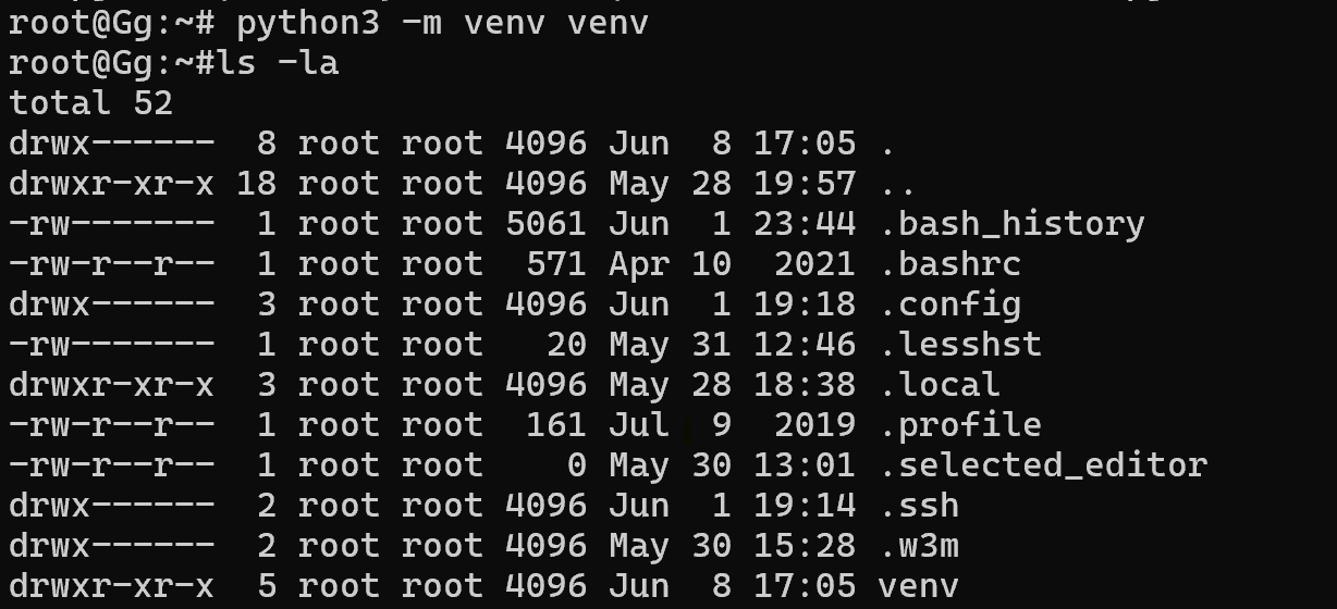 Create virtual env