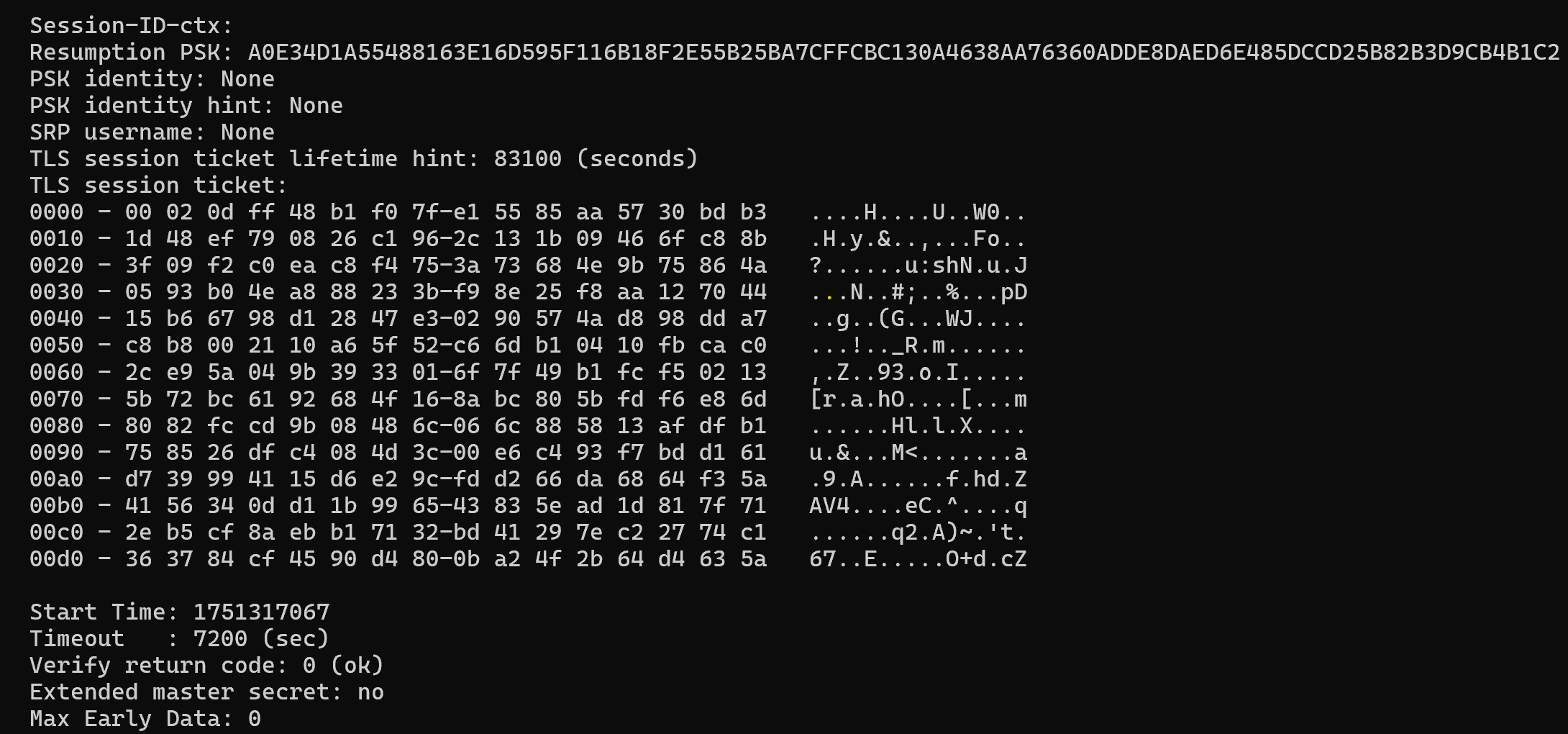SSL test connection